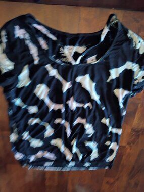 Torrid Black Abstract Cloud Print Short-Sleeve Top